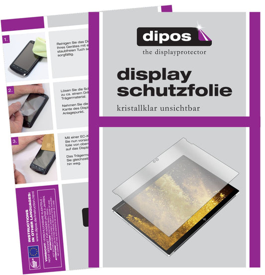 Klare Displayschutzfolie von dipos passend für HP Elite X2 G4 12.3 Zoll, präziser Zuschnitt und blasenfrei montiert