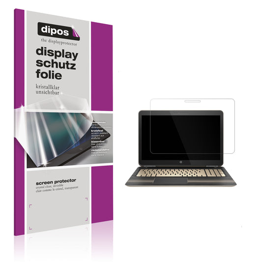 Klare Displayschutzfolie von dipos passend für HP Pavilion 15 bc200, präziser Zuschnitt und blasenfrei montiert