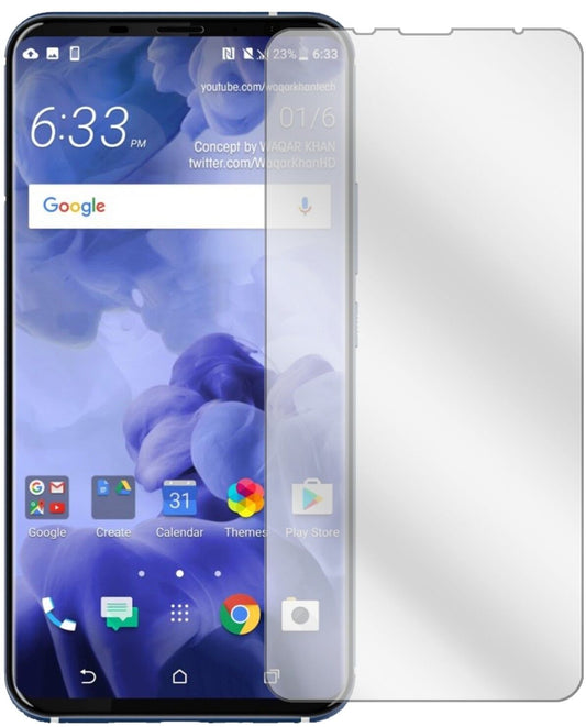 Klare Displayschutzfolie von dipos passend für HTC U11 Plus, präziser Zuschnitt und blasenfrei montiert