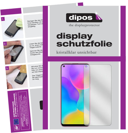 Klare Displayschutzfolie von dipos passend für Huawei Enjoy 10, präziser Zuschnitt und blasenfrei montiert