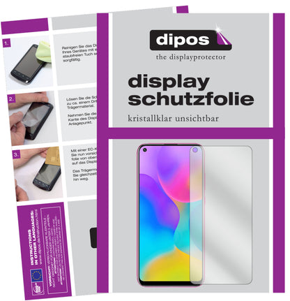 Klare Displayschutzfolie von dipos passend für Huawei Enjoy 10, präziser Zuschnitt und blasenfrei montiert