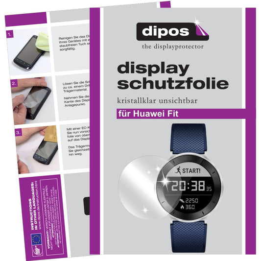 Klare Displayschutzfolie von dipos passend für Huawei Fit, präziser Zuschnitt und blasenfrei montiert
