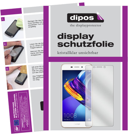 Klare Displayschutzfolie von dipos passend für Huawei Honor 6C Pro, präziser Zuschnitt und blasenfrei montiert
