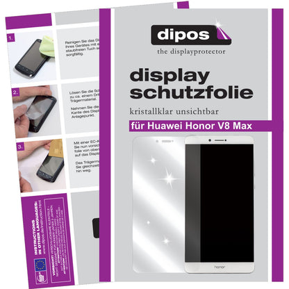 Klare Displayschutzfolie von dipos passend für Huawei Honor V8 Max, präziser Zuschnitt und blasenfrei montiert