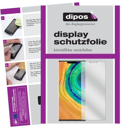 Klare Displayschutzfolie von dipos passend für Huawei Mate 30E Pro, präziser Zuschnitt und blasenfrei montiert