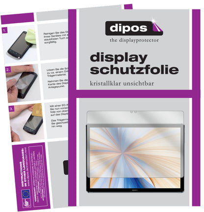 Klare Displayschutzfolie von dipos passend für Huawei MateBook E (2019), präziser Zuschnitt und blasenfrei montiert