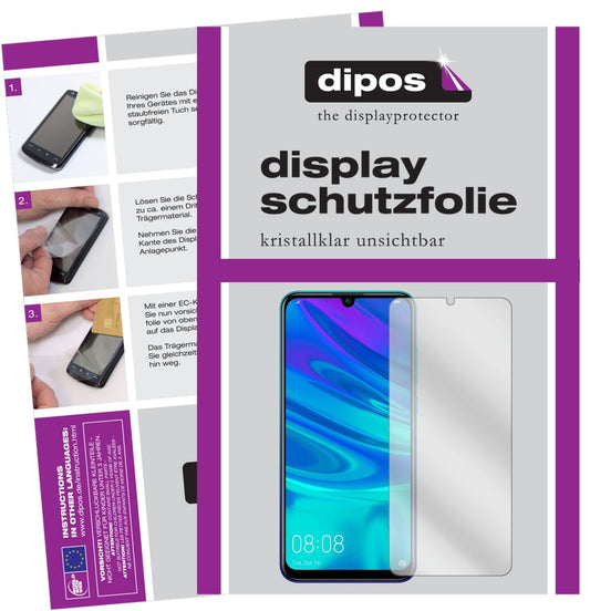 Klare Displayschutzfolie von dipos passend für Huawei P Smart (2019), präziser Zuschnitt und blasenfrei montiert