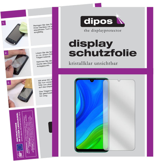 Klare Displayschutzfolie von dipos passend für Huawei P Smart (2020), präziser Zuschnitt und blasenfrei montiert