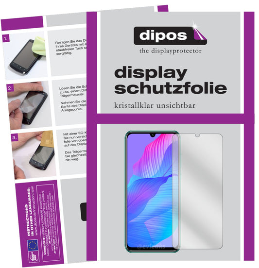 Klare Displayschutzfolie von dipos passend für Huawei P Smart S, präziser Zuschnitt und blasenfrei montiert