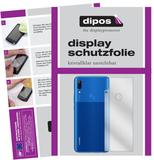 Klare Displayschutzfolie von dipos passend für Huawei P Smart Z (2019) Rückseite, präziser Zuschnitt und blasenfrei montiert