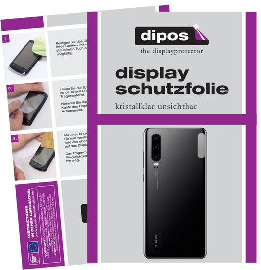 Klare Displayschutzfolie von dipos passend für Huawei P30 Kameralinse, präziser Zuschnitt und blasenfrei montiert