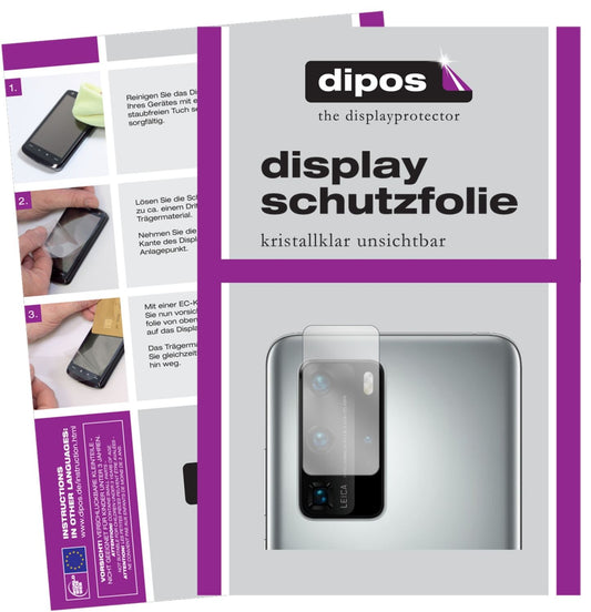 Klare Displayschutzfolie von dipos passend für Huawei P40 Pro Plus Kameralinse, präziser Zuschnitt und blasenfrei montiert