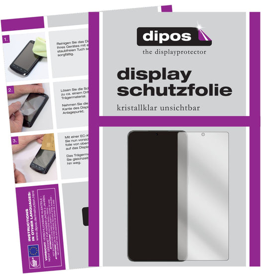 Klare Displayschutzfolie von dipos passend für Huawei P50, präziser Zuschnitt und blasenfrei montiert