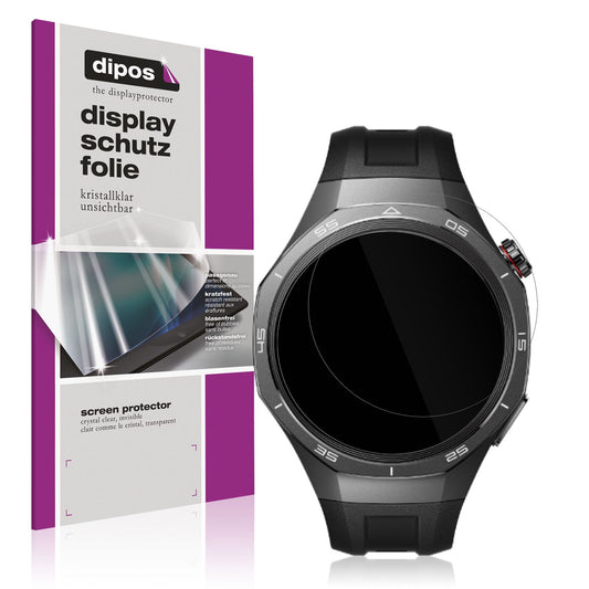 Klare Displayschutzfolie von dipos passend für Huawei Watch GT5, präziser Zuschnitt und blasenfrei montiert