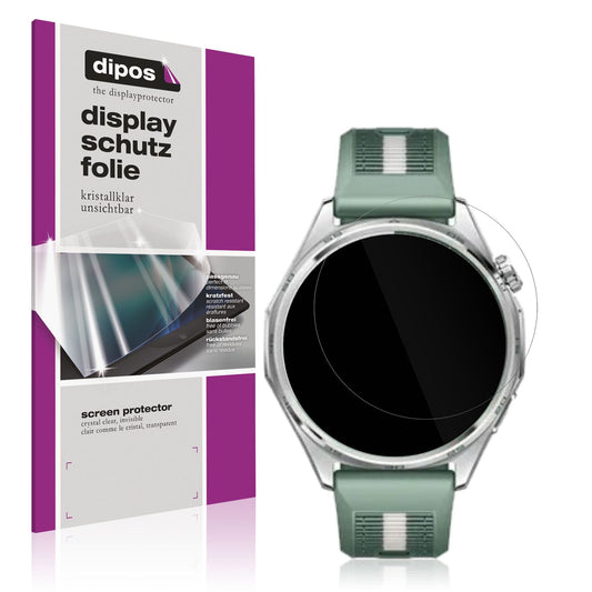 Klare Displayschutzfolie von dipos passend für Huawei Watch GT6 46mm, präziser Zuschnitt und blasenfrei montiert