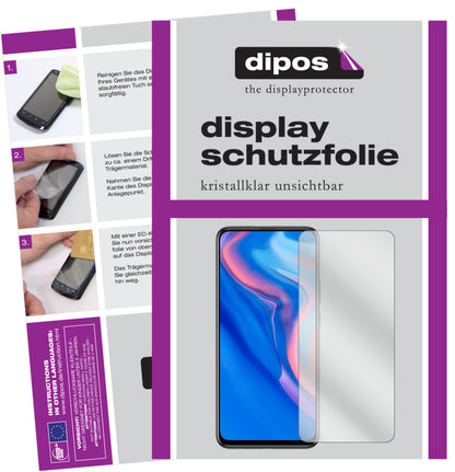 Klare Displayschutzfolie von dipos passend für Huawei Y9 Prime (2019), präziser Zuschnitt und blasenfrei montiert