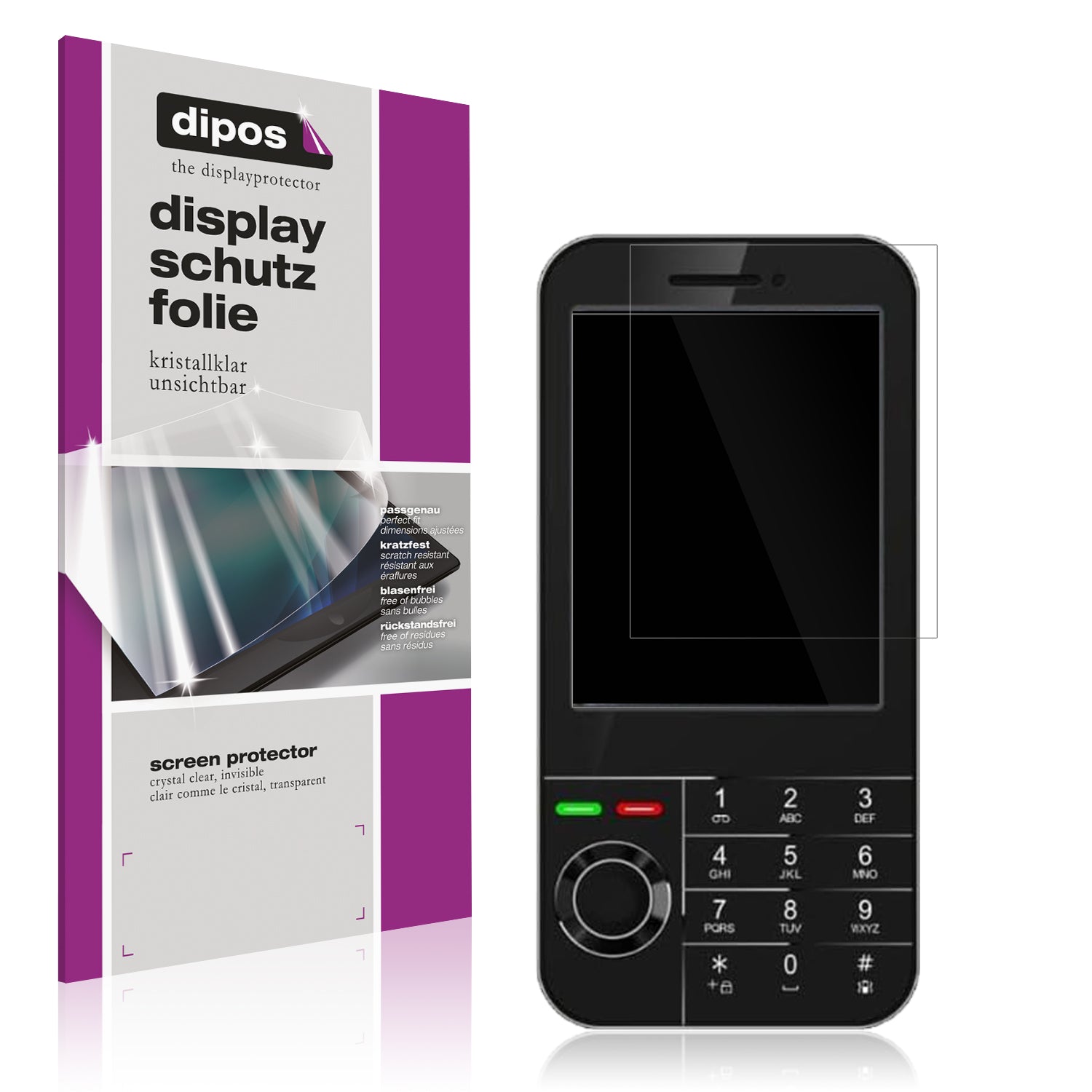 Klare Displayschutzfolie von dipos passend für I Kall K666 New, präziser Zuschnitt und blasenfrei montiert