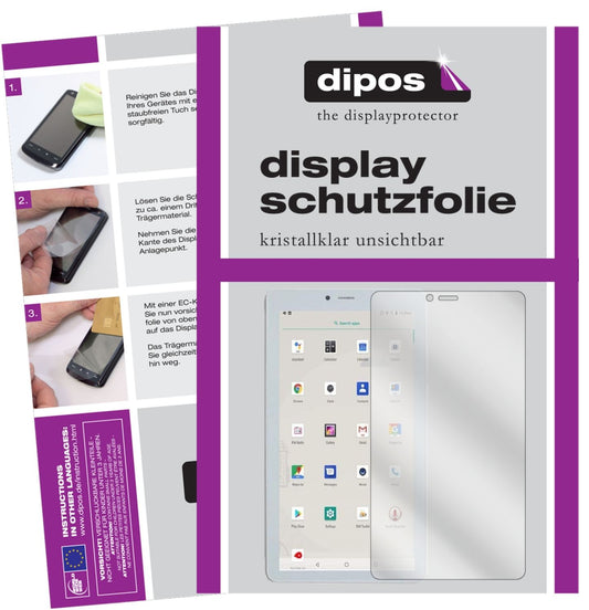 Klare Displayschutzfolie von dipos passend für ibowin V7s 7 Zoll Tablet, präziser Zuschnitt und blasenfrei montiert