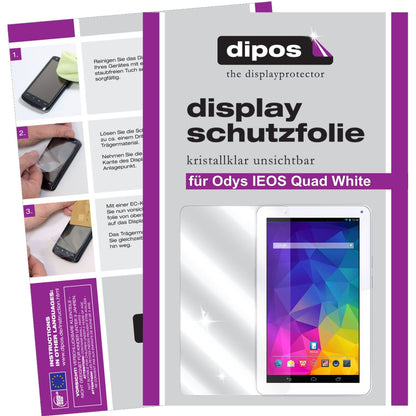 Klare Displayschutzfolie von dipos passend für IEOS Quad White Edition Odys, präziser Zuschnitt und blasenfrei montiert