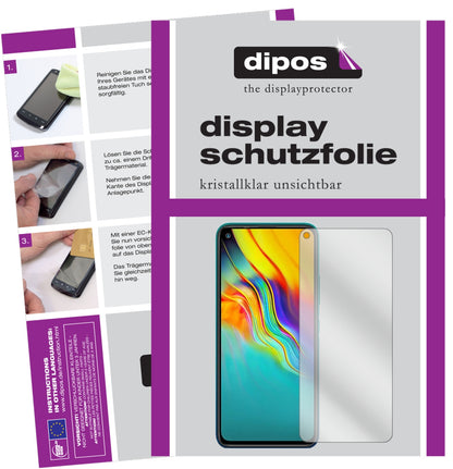 Klare Displayschutzfolie von dipos passend für Infinix Note 7 Lite, präziser Zuschnitt und blasenfrei montiert