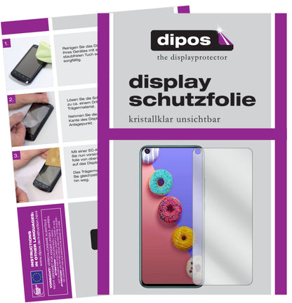 Klare Displayschutzfolie von dipos passend für Infinix S5, präziser Zuschnitt und blasenfrei montiert