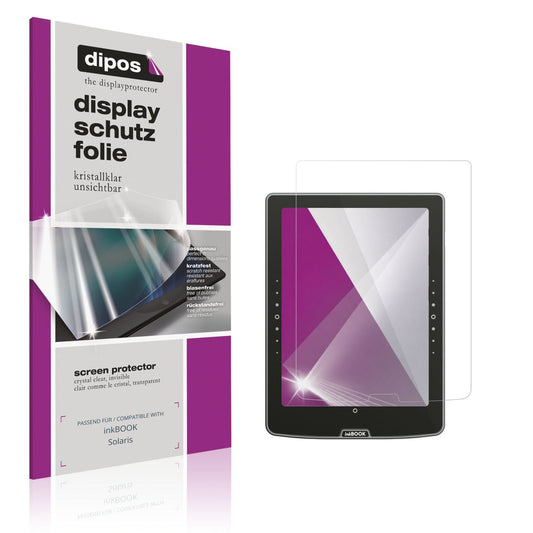 Klare Displayschutzfolie von dipos passend für inkBOOK Solaris, präziser Zuschnitt und blasenfrei montiert