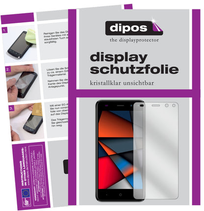 Klare Displayschutzfolie von dipos passend für Intex Indie 6, präziser Zuschnitt und blasenfrei montiert