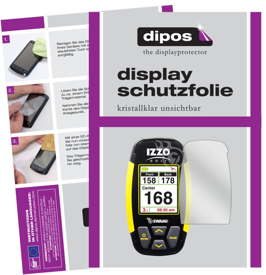 Klare Displayschutzfolie von dipos passend für Izzo Swami 4000, präziser Zuschnitt und blasenfrei montiert