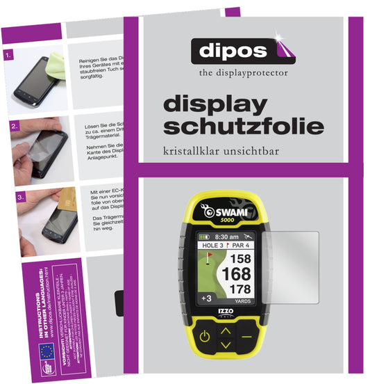 Klare Displayschutzfolie von dipos passend für Izzo Swami 5000, präziser Zuschnitt und blasenfrei montiert