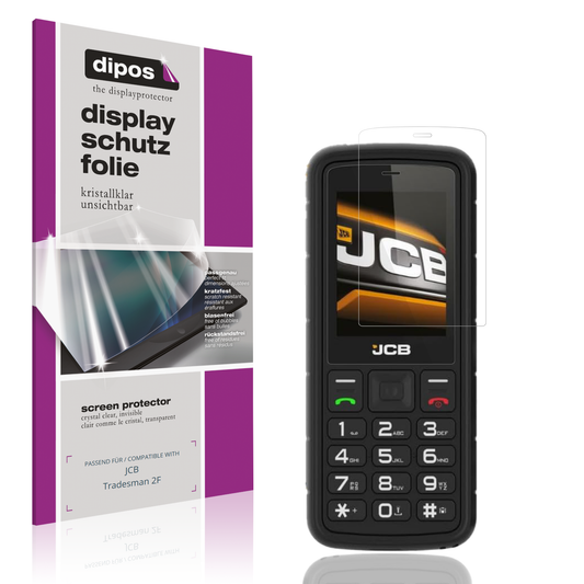 Klare Displayschutzfolie von dipos passend für JCB Tradesman 2F, präziser Zuschnitt und blasenfrei montiert