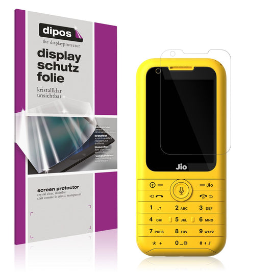 Klare Displayschutzfolie von dipos passend für Jio Phone Prima 2, präziser Zuschnitt und blasenfrei montiert