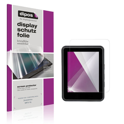 Klare Displayschutzfolie von dipos passend für Joueainou MP3-16, präziser Zuschnitt und blasenfrei montiert