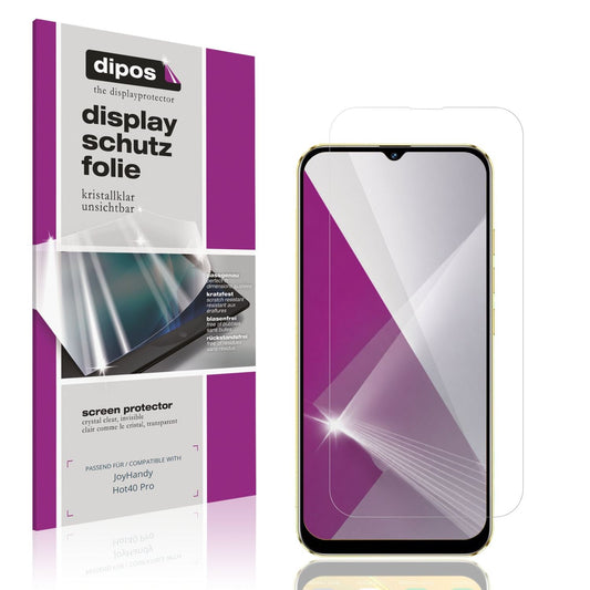 Klare Displayschutzfolie von dipos passend für JoyHandy Hot40 Pro, präziser Zuschnitt und blasenfrei montiert