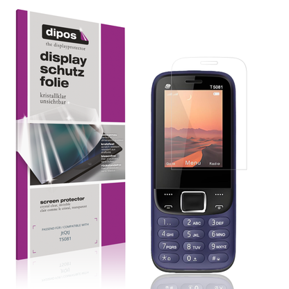 Klare Displayschutzfolie von dipos passend für JtQtJ T5081, präziser Zuschnitt und blasenfrei montiert