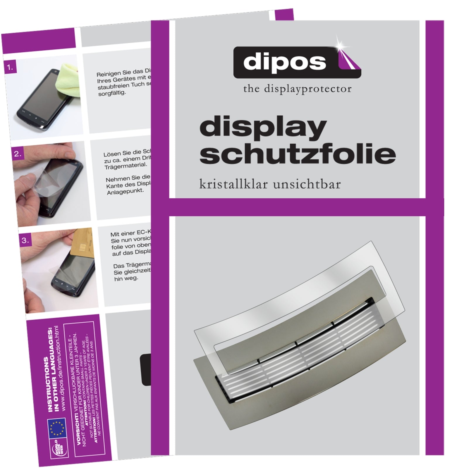 Klare Displayschutzfolie von dipos passend für Jura J95 Tropfblech, präziser Zuschnitt und blasenfrei montiert