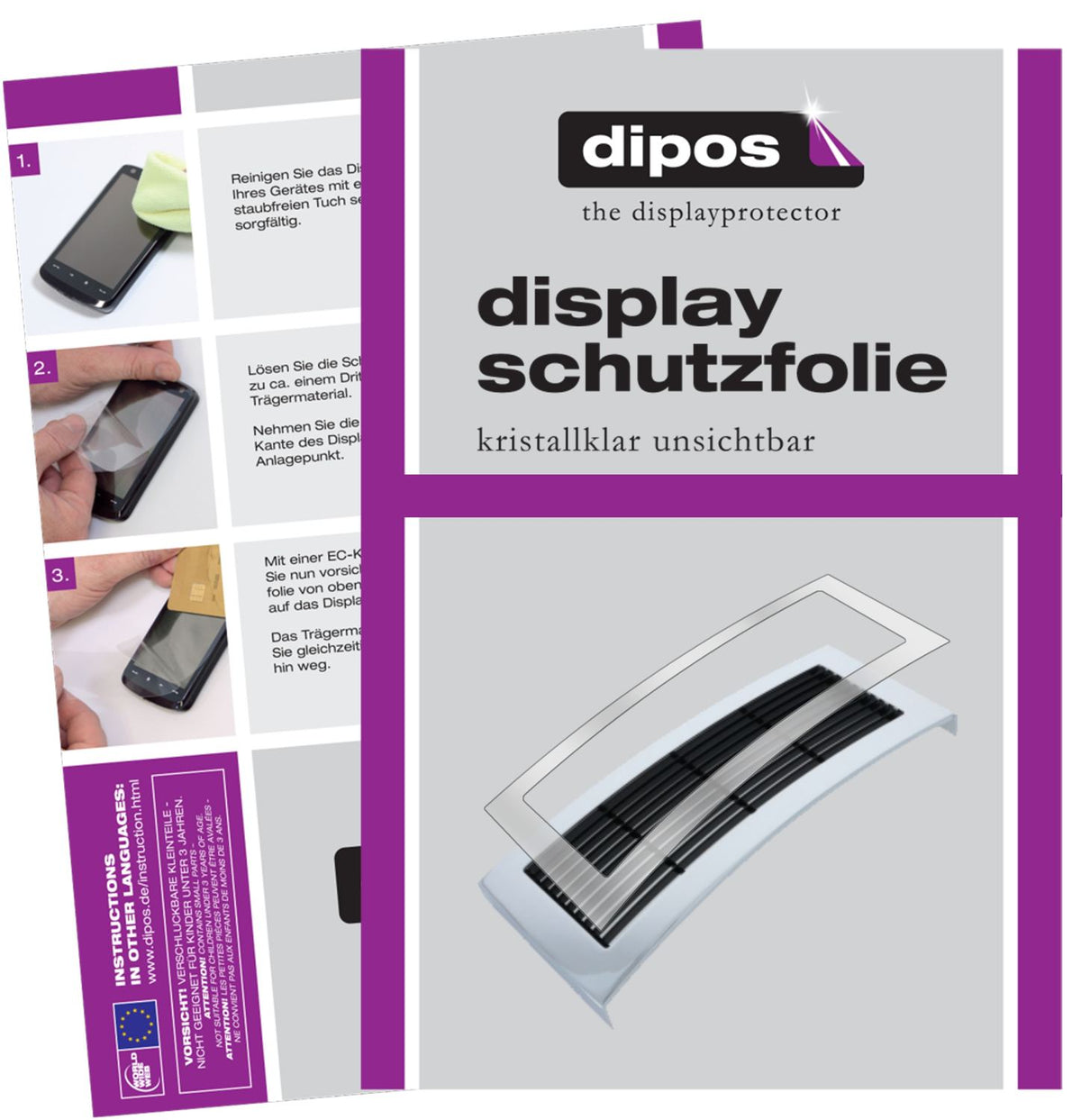 Klare Displayschutzfolie von dipos passend für Jura X8 Tropfblech, präziser Zuschnitt und blasenfrei montiert