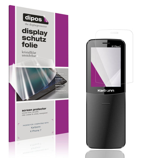 Klare Displayschutzfolie von dipos passend für Karbonn K Phone 7, präziser Zuschnitt und blasenfrei montiert