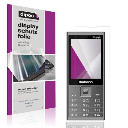Klare Displayschutzfolie von dipos passend für Karbonn K Stylo, präziser Zuschnitt und blasenfrei montiert