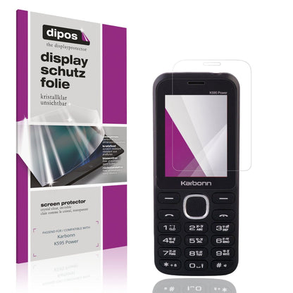 Klare Displayschutzfolie von dipos passend für Karbonn K595 Power, präziser Zuschnitt und blasenfrei montiert
