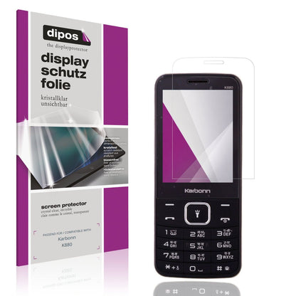Klare Displayschutzfolie von dipos passend für Karbonn K880, präziser Zuschnitt und blasenfrei montiert
