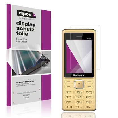 Klare Displayschutzfolie von dipos passend für Karbonn KX25, präziser Zuschnitt und blasenfrei montiert