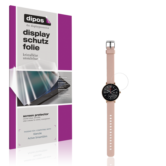 Klare Displayschutzfolie von dipos passend für Kienzle Active SmartSlim, präziser Zuschnitt und blasenfrei montiert