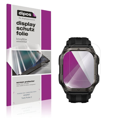 Klare Displayschutzfolie von dipos passend für KOSPET Tank Pulse 2, präziser Zuschnitt und blasenfrei montiert