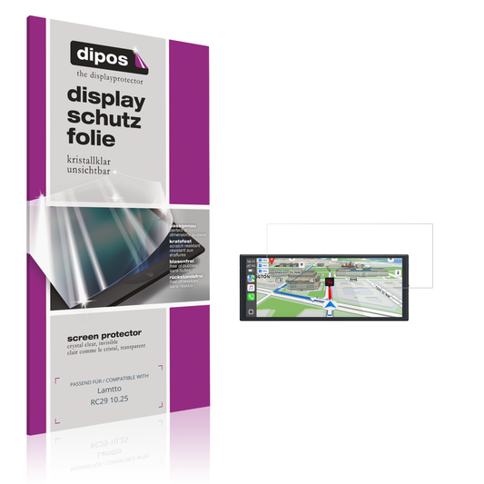 Klare Displayschutzfolie von dipos passend für Lamtto RC29 10.25, präziser Zuschnitt und blasenfrei montiert