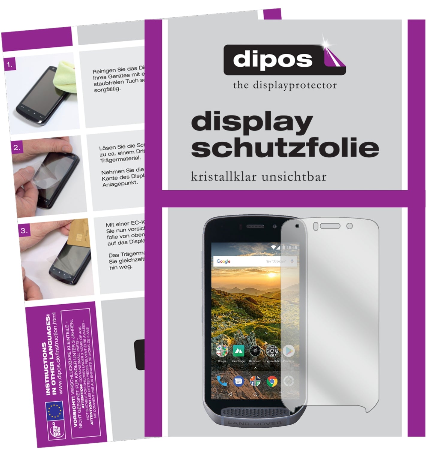 Klare Displayschutzfolie von dipos passend für Land Rover Explore, präziser Zuschnitt und blasenfrei montiert