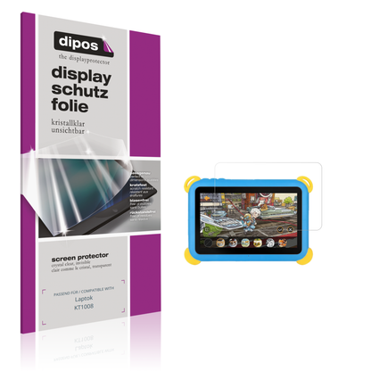 Klare Displayschutzfolie von dipos passend für Laptok KT1008, präziser Zuschnitt und blasenfrei montiert