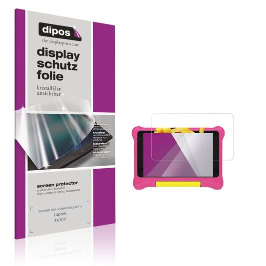 Klare Displayschutzfolie von dipos passend für Laptok TK707, präziser Zuschnitt und blasenfrei montiert