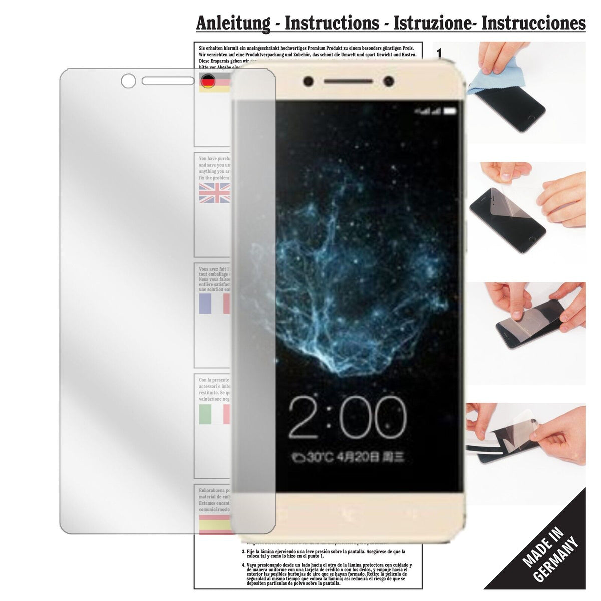 Klare Displayschutzfolie von dipos passend für LeEco Le Pro 3 Elite, präziser Zuschnitt und blasenfrei montiert