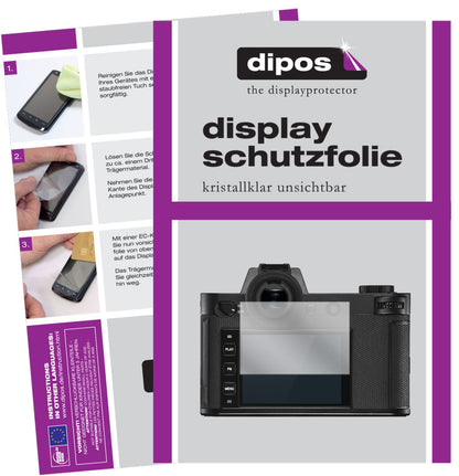 Klare Displayschutzfolie von dipos passend für Leica SL2-S, präziser Zuschnitt und blasenfrei montiert
