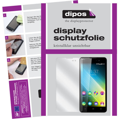 Klare Displayschutzfolie von dipos passend für Lenny 2 Wiko, präziser Zuschnitt und blasenfrei montiert